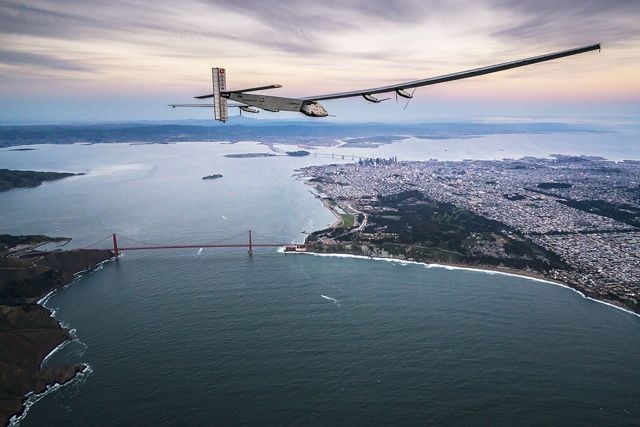 Solar Impulse 2 over San Francisco
